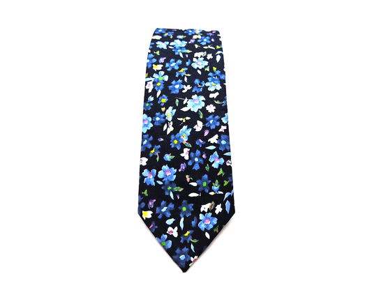 Corbata flores azules