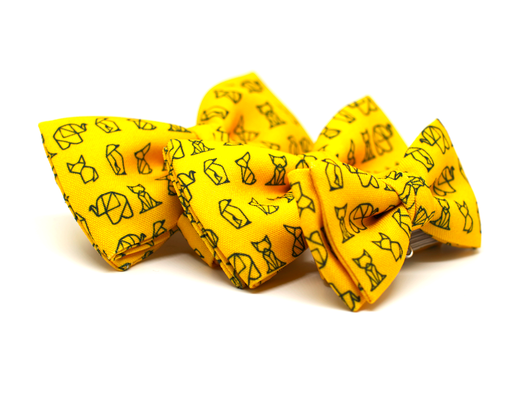 Pajarita Mostaza Origami