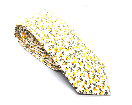 Corbata flores amarillas